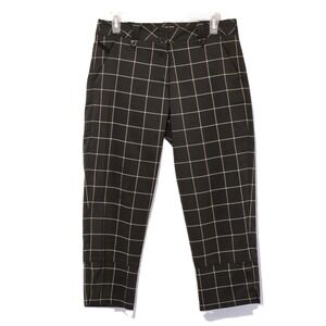Maggie Lane Women's Plaid Cropped Pants‎ Checkered Cuffed Ankle Trousers Size 4